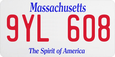 MA license plate 9YL608