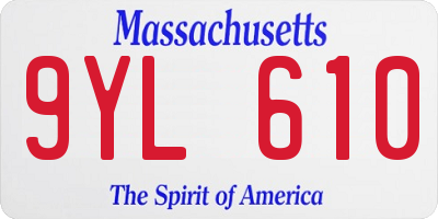 MA license plate 9YL610