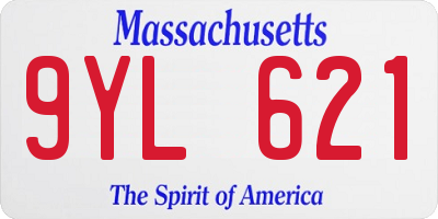 MA license plate 9YL621