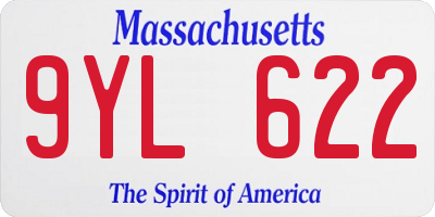 MA license plate 9YL622