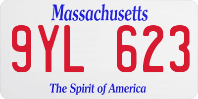 MA license plate 9YL623