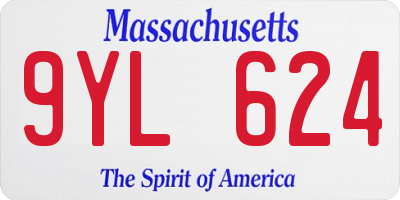 MA license plate 9YL624