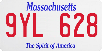 MA license plate 9YL628