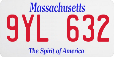 MA license plate 9YL632
