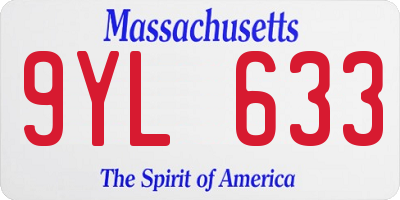 MA license plate 9YL633