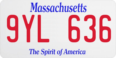 MA license plate 9YL636