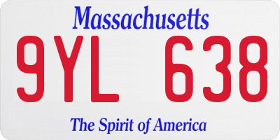 MA license plate 9YL638