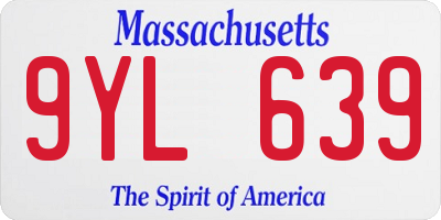 MA license plate 9YL639