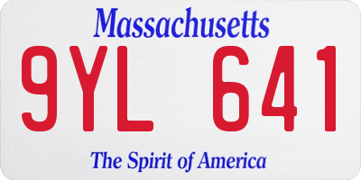 MA license plate 9YL641