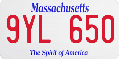 MA license plate 9YL650