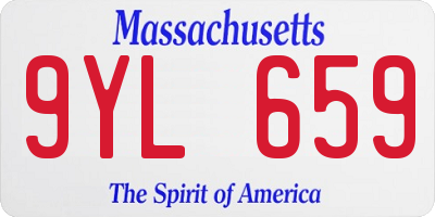 MA license plate 9YL659