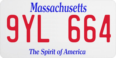 MA license plate 9YL664