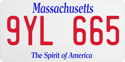 MA license plate 9YL665