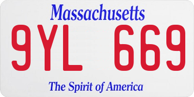 MA license plate 9YL669