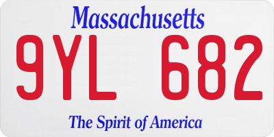 MA license plate 9YL682