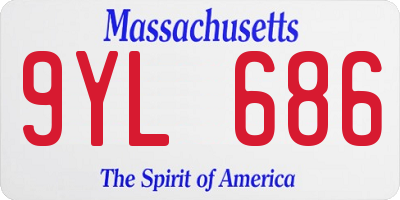 MA license plate 9YL686