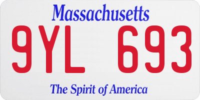 MA license plate 9YL693
