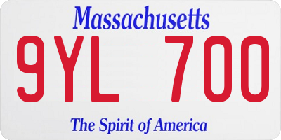 MA license plate 9YL700