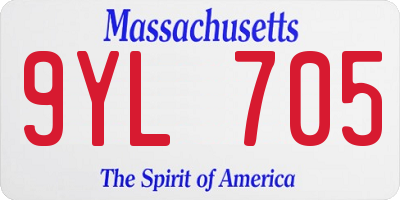 MA license plate 9YL705