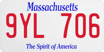 MA license plate 9YL706