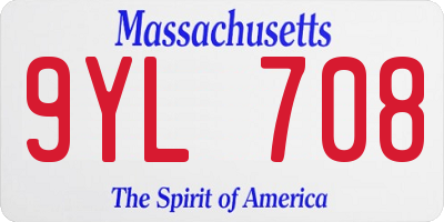 MA license plate 9YL708