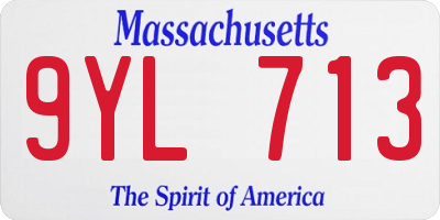 MA license plate 9YL713