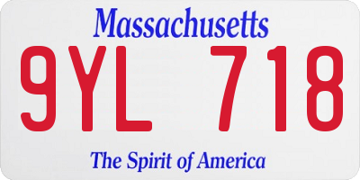 MA license plate 9YL718