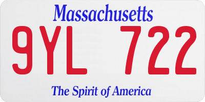 MA license plate 9YL722