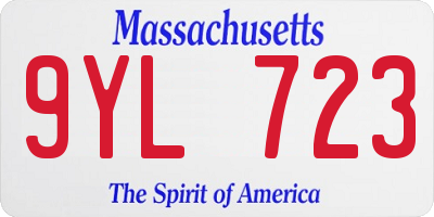 MA license plate 9YL723