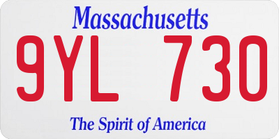 MA license plate 9YL730