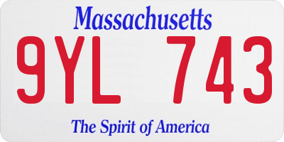 MA license plate 9YL743