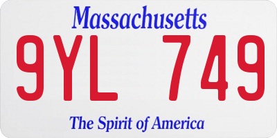 MA license plate 9YL749