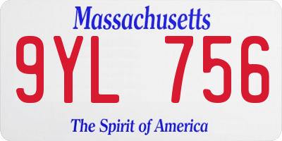 MA license plate 9YL756