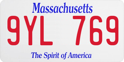 MA license plate 9YL769