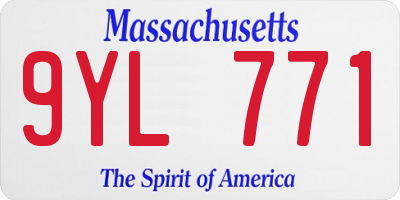 MA license plate 9YL771