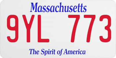 MA license plate 9YL773