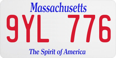 MA license plate 9YL776