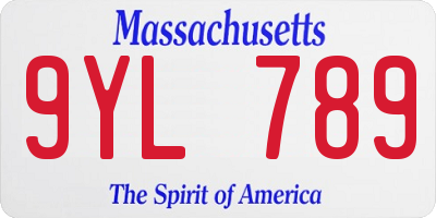 MA license plate 9YL789