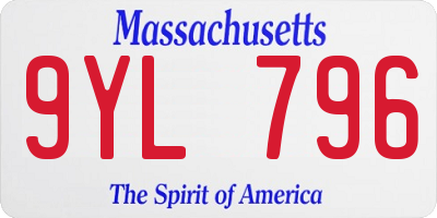 MA license plate 9YL796