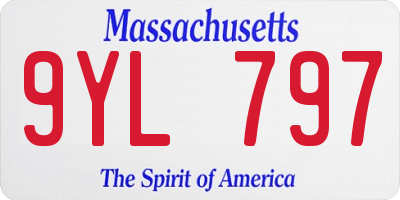 MA license plate 9YL797