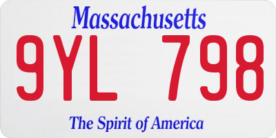 MA license plate 9YL798
