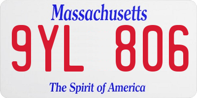 MA license plate 9YL806