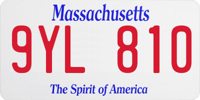 MA license plate 9YL810