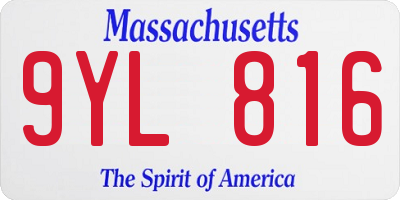 MA license plate 9YL816