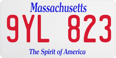 MA license plate 9YL823