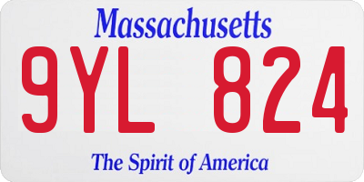 MA license plate 9YL824