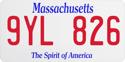 MA license plate 9YL826