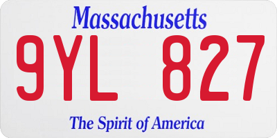 MA license plate 9YL827