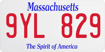 MA license plate 9YL829