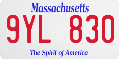 MA license plate 9YL830